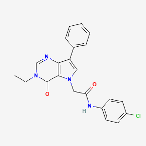 N-(4-chlorophenyl)-2-(3-ethyl-4-oxo-7-phenyl-3,4-dihydro-5H-pyrrolo[3,2-d]pyrimidin-5-yl)acetamide