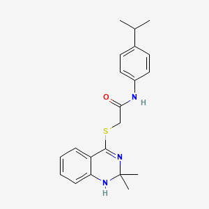 2-[(2,2-dimethyl-1,2-dihydroquinazolin-4-yl)sulfanyl]-N-[4-(propan-2-yl)phenyl]acetamide
