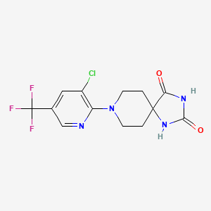 molecular formula C13H12ClF3N4O2 B2670603 8-[3-Chloro-5-(trifluoromethyl)-2-pyridinyl]-1,3,8-triazaspiro[4.5]decane-2,4-dione CAS No. 338408-74-5