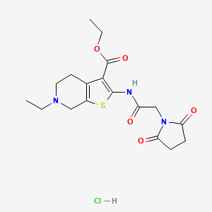 Ethyl 2-(2-(2,5-dioxopyrrolidin-1-yl)acetamido)-6-ethyl-4,5,6,7-tetrahydrothieno[2,3-c]pyridine-3-carboxylate hydrochloride