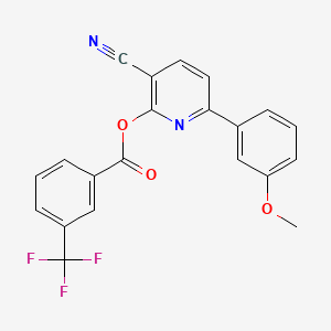 3-Cyano-6-(3-methoxyphenyl)-2-pyridinyl 3-(trifluoromethyl)benzenecarboxylate
