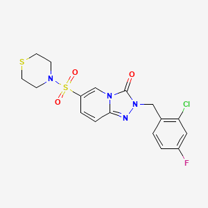 2-(2-chloro-4-fluorobenzyl)-6-(thiomorpholinosulfonyl)-[1,2,4]triazolo[4,3-a]pyridin-3(2H)-one