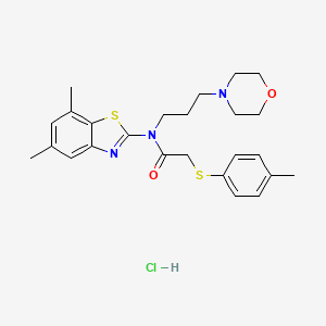 N-(5,7-dimethylbenzo[d]thiazol-2-yl)-N-(3-morpholinopropyl)-2-(p-tolylthio)acetamide hydrochloride