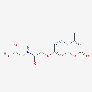 molecular formula C14H13NO6 B2670624 N-{[(4-methyl-2-oxo-2H-chromen-7-yl)oxy]acetyl}glycine CAS No. 307525-71-9