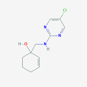molecular formula C11H14ClN3O B2670630 1-[[(5-Chloropyrimidin-2-yl)amino]methyl]cyclohex-2-en-1-ol CAS No. 2380169-18-4