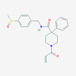 N-[(4-Methylsulfinylphenyl)methyl]-4-phenyl-1-prop-2-enoylpiperidine-4-carboxamide