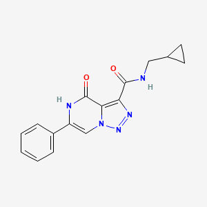 molecular formula C16H15N5O2 B2670634 N-(cyclopropylmethyl)-4-oxo-6-phenyl-4,5-dihydro[1,2,3]triazolo[1,5-a]pyrazine-3-carboxamide CAS No. 2108839-62-7