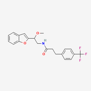 molecular formula C21H20F3NO3 B2670635 N-[2-(1-benzofuran-2-yl)-2-methoxyethyl]-3-[4-(trifluoromethyl)phenyl]propanamide CAS No. 2034206-65-8