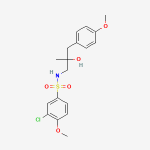 molecular formula C18H22ClNO5S B2670642 3-chloro-N-(2-hydroxy-3-(4-methoxyphenyl)-2-methylpropyl)-4-methoxybenzenesulfonamide CAS No. 1396847-34-9