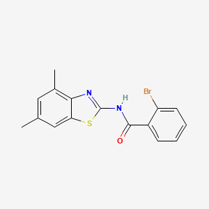 molecular formula C16H13BrN2OS B2670643 2-bromo-N-(4,6-dimethyl-1,3-benzothiazol-2-yl)benzamide CAS No. 321967-71-9