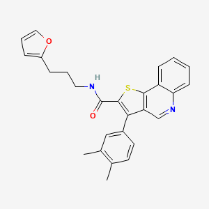 3-(3,4-dimethylphenyl)-N-[3-(furan-2-yl)propyl]thieno[3,2-c]quinoline-2-carboxamide