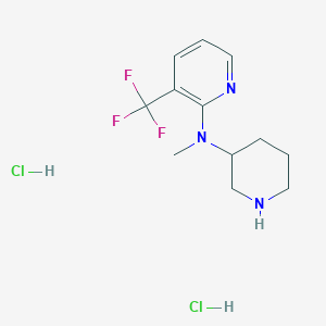 molecular formula C12H18Cl2F3N3 B2670647 N-甲基-N-哌啶-3-基-3-(三氟甲基)吡啶-2-胺;二盐酸盐 CAS No. 2415629-02-4