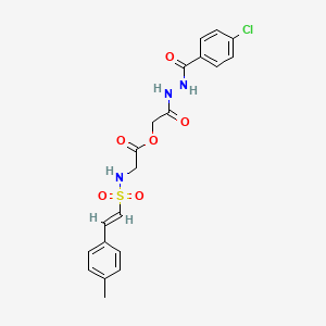 [2-[2-(4-chlorobenzoyl)hydrazinyl]-2-oxoethyl] 2-[[(E)-2-(4-methylphenyl)ethenyl]sulfonylamino]acetate