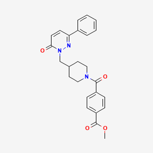 Methyl 4-{4-[(6-oxo-3-phenyl-1,6-dihydropyridazin-1-yl)methyl]piperidine-1-carbonyl}benzoate