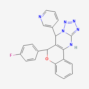 6-(4-fluorophenyl)-7-(pyridin-3-yl)-7,12-dihydro-6H-chromeno[4,3-d]tetrazolo[1,5-a]pyrimidine