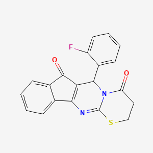 6-(2-fluorophenyl)-2H-indeno[1',2':4,5]pyrimido[2,1-b][1,3]thiazine-4,7(3H,6H)-dione