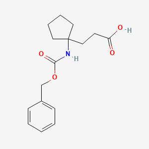 molecular formula C16H21NO4 B2670672 3-[1-(Phenylmethoxycarbonylamino)cyclopentyl]propanoic acid CAS No. 2287341-35-7