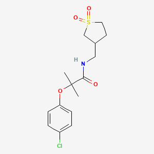 molecular formula C15H20ClNO4S B2670681 2-(4-chlorophenoxy)-N-((1,1-dioxidotetrahydrothiophen-3-yl)methyl)-2-methylpropanamide CAS No. 1234856-75-7