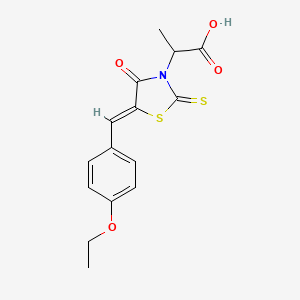 2-[(5Z)-5-[(4-ethoxyphenyl)methylidene]-4-oxo-2-sulfanylidene-1,3-thiazolidin-3-yl]propanoic acid