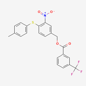 4-[(4-Methylphenyl)sulfanyl]-3-nitrobenzyl 3-(trifluoromethyl)benzenecarboxylate