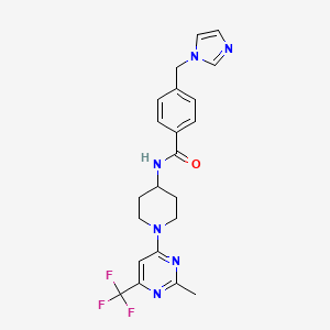4-((1H-imidazol-1-yl)methyl)-N-(1-(2-methyl-6-(trifluoromethyl)pyrimidin-4-yl)piperidin-4-yl)benzamide