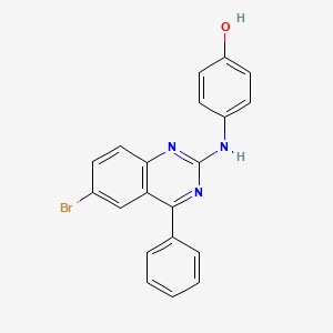 4-[(6-Bromo-4-phenylquinazolin-2-yl)amino]phenol