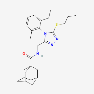 molecular formula C26H36N4OS B2670768 N-{[4-(2-ethyl-6-methylphenyl)-5-(propylsulfanyl)-4H-1,2,4-triazol-3-yl]methyl}adamantane-1-carboxamide CAS No. 476442-84-9