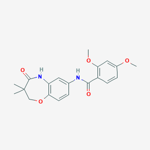 molecular formula C20H22N2O5 B2670786 N-(3,3-dimethyl-4-oxo-2,3,4,5-tetrahydro-1,5-benzoxazepin-7-yl)-2,4-dimethoxybenzamide CAS No. 921523-90-2