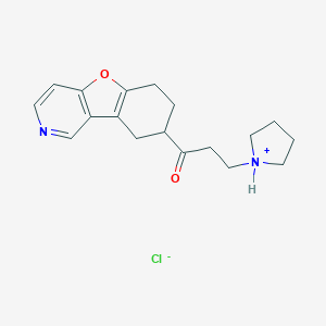 molecular formula C18H23ClN2O2 B026708 2-(3-(Pyrrolidin-1-yl)propionyl)-1,2,3,4-tetrahydrobenzofuro(3,2-c)pyridine hydrochloride CAS No. 100365-96-6
