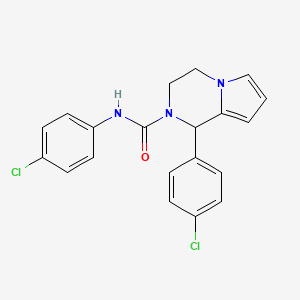 molecular formula C20H17Cl2N3O B2670804 N,1-bis(4-chlorophenyl)-3,4-dihydropyrrolo[1,2-a]pyrazine-2(1H)-carboxamide CAS No. 899750-03-9