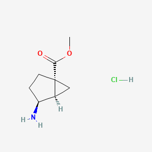 molecular formula C8H14ClNO2 B2670806 rac-methyl (1R,4S,5R)-4-aminobicyclo[3.1.0]hexane-1-carboxylate hydrochloride CAS No. 2137559-72-7