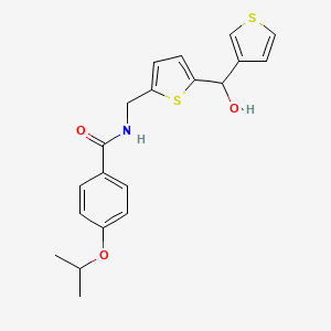 molecular formula C20H21NO3S2 B2670848 N-((5-(hydroxy(thiophen-3-yl)methyl)thiophen-2-yl)methyl)-4-isopropoxybenzamide CAS No. 1797620-80-4