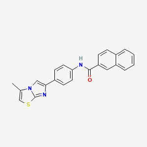 molecular formula C23H17N3OS B2670870 N-(4-(3-methylimidazo[2,1-b]thiazol-6-yl)phenyl)-2-naphthamide CAS No. 921163-12-4