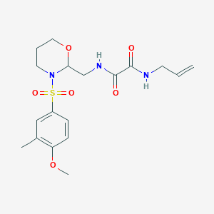 molecular formula C18H25N3O6S B2670874 N'-{[3-(4-methoxy-3-methylbenzenesulfonyl)-1,3-oxazinan-2-yl]methyl}-N-(prop-2-en-1-yl)ethanediamide CAS No. 872985-94-9
