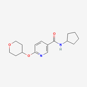 molecular formula C16H22N2O3 B2670878 N-cyclopentyl-6-(oxan-4-yloxy)pyridine-3-carboxamide CAS No. 2034362-12-2