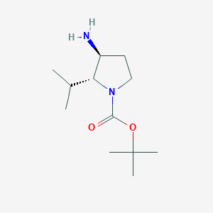 molecular formula C12H24N2O2 B2670891 Tert-butyl (2R,3S)-3-amino-2-propan-2-ylpyrrolidine-1-carboxylate CAS No. 2402789-84-6