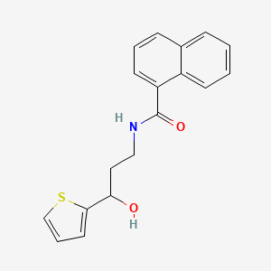 molecular formula C18H17NO2S B2670905 N-(3-hydroxy-3-(thiophen-2-yl)propyl)-1-naphthamide CAS No. 1421474-68-1
