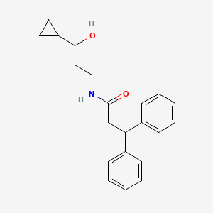 molecular formula C21H25NO2 B2670909 N-(3-cyclopropyl-3-hydroxypropyl)-3,3-diphenylpropanamide CAS No. 1396880-89-9
