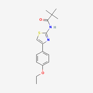 molecular formula C16H20N2O2S B2670929 N-[4-(4-ethoxyphenyl)-1,3-thiazol-2-yl]-2,2-dimethylpropanamide CAS No. 433967-45-4