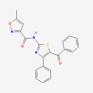 molecular formula C21H15N3O3S B2670931 N-(5-benzoyl-4-phenyl-1,3-thiazol-2-yl)-5-methyl-1,2-oxazole-3-carboxamide CAS No. 955676-70-7