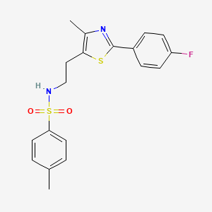 molecular formula C19H19FN2O2S2 B2670935 N-(2-(2-(4-fluorophenyl)-4-methylthiazol-5-yl)ethyl)-4-methylbenzenesulfonamide CAS No. 894005-78-8