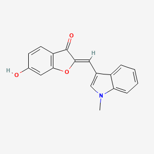 molecular formula C18H13NO3 B2670950 (2Z)-6-hydroxy-2-[(1-methyl-1H-indol-3-yl)methylene]-1-benzofuran-3(2H)-one CAS No. 929339-21-9