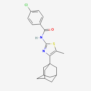 molecular formula C21H23ClN2OS B2670954 N-[4-(adamantan-1-yl)-5-methyl-1,3-thiazol-2-yl]-4-chlorobenzamide CAS No. 372185-54-1