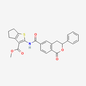 molecular formula C25H21NO5S B2670956 methyl 2-(1-oxo-3-phenyl-3,4-dihydro-1H-2-benzopyran-6-amido)-4H,5H,6H-cyclopenta[b]thiophene-3-carboxylate CAS No. 853890-45-6