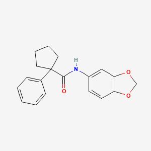 molecular formula C19H19NO3 B2670958 N-(Benzo[d][1,3]dioxol-5-yl)-1-phenylcyclopentane-1-carboxamide CAS No. 867327-79-5