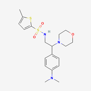 molecular formula C19H27N3O3S2 B2670967 N-{2-[4-(dimethylamino)phenyl]-2-(morpholin-4-yl)ethyl}-5-methylthiophene-2-sulfonamide CAS No. 946366-33-2