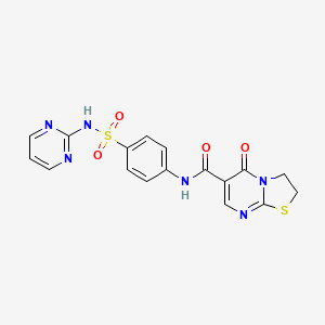 5-oxo-N-(4-(N-(pyrimidin-2-yl)sulfamoyl)phenyl)-3,5-dihydro-2H-thiazolo[3,2-a]pyrimidine-6-carboxamide