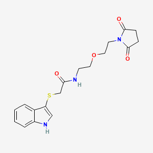 2-((1H-indol-3-yl)thio)-N-(2-(2-(2,5-dioxopyrrolidin-1-yl)ethoxy)ethyl)acetamide