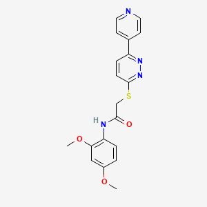 molecular formula C19H18N4O3S B2670998 N-(2,4-dimethoxyphenyl)-2-{[6-(pyridin-4-yl)pyridazin-3-yl]sulfanyl}acetamide CAS No. 872701-88-7