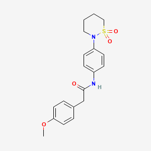 molecular formula C19H22N2O4S B2671005 N-[4-(1,1-dioxo-1lambda6,2-thiazinan-2-yl)phenyl]-2-(4-methoxyphenyl)acetamide CAS No. 899975-85-0